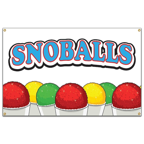 Snoballs Banner Concession Stand Food Truck Single Sided